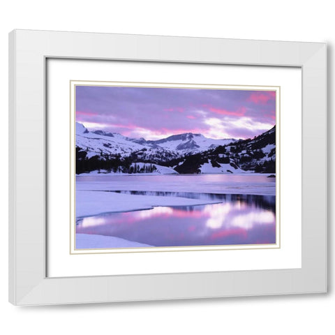 California, Sierra Nevada, Ellery Lake at Sunset, White Modern Wood Framed Art Print with Double Matting by Talbot Frank, Christopher