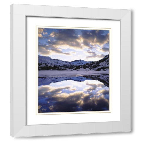 CA, Sierra Nevada Mts reflecting in Ellery Lake White Modern Wood Framed Art Print with Double Matting by Talbot Frank, Christopher