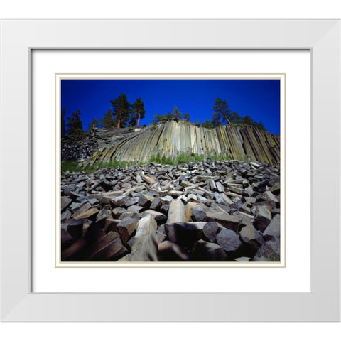 CA, Sierra Nevada Formations of Devils Postpile White Modern Wood Framed Art Print with Double Matting by Talbot Frank, Christopher