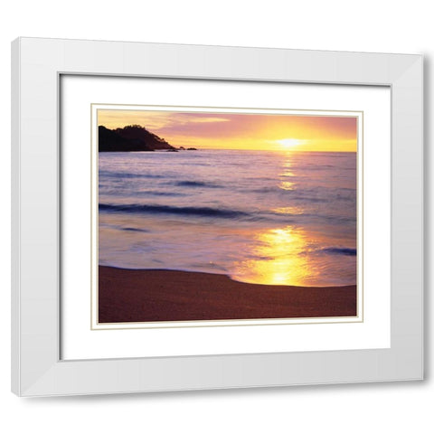 CA, Sunset over the Central California Coast White Modern Wood Framed Art Print with Double Matting by Talbot Frank, Christopher
