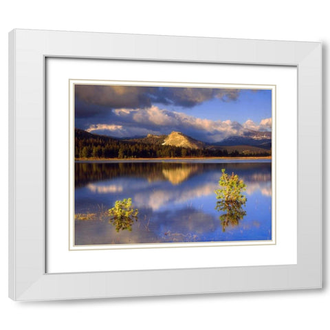 CA, Yosemite Lembert Dome and Tuolumne River White Modern Wood Framed Art Print with Double Matting by Talbot Frank, Christopher