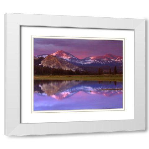 CA, Yosemite Lembert Dome and Tuolumne River White Modern Wood Framed Art Print with Double Matting by Talbot Frank, Christopher