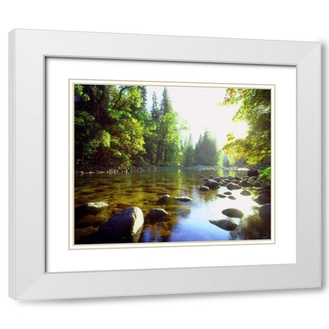 USA, California, Yosemite NP The Merced River White Modern Wood Framed Art Print with Double Matting by Talbot Frank, Christopher