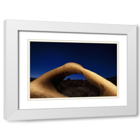 CA, Sierra Nevada Mobius Arch illuminated White Modern Wood Framed Art Print with Double Matting by Flaherty, Dennis