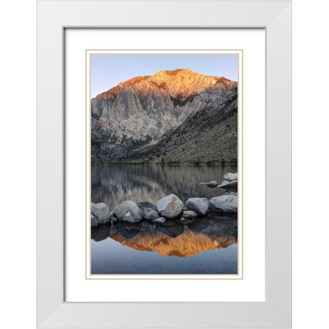USA, California Convict Lake at sunrise White Modern Wood Framed Art Print with Double Matting by Flaherty, Dennis