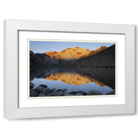 USA, California Convict Lake at sunrise White Modern Wood Framed Art Print with Double Matting by Flaherty, Dennis