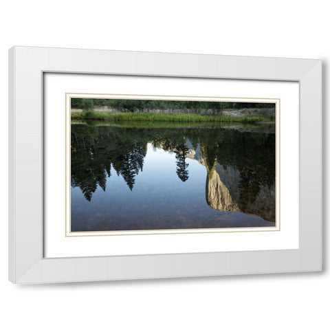 California, Yosemite El Capitan and Merced River White Modern Wood Framed Art Print with Double Matting by Flaherty, Dennis