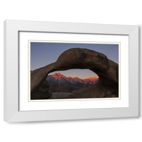 CA, Alabama Hills Mt Whitney from Mobius Arch White Modern Wood Framed Art Print with Double Matting by Illg, Cathy and Gordon