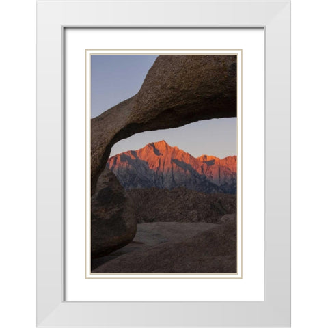 CA Mountains seen through Mobius Arch White Modern Wood Framed Art Print with Double Matting by Illg, Cathy and Gordon