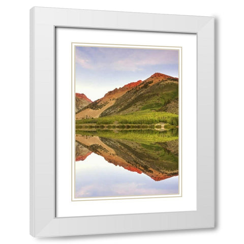 California, Bishop North Lake at sunrise White Modern Wood Framed Art Print with Double Matting by Flaherty, Dennis
