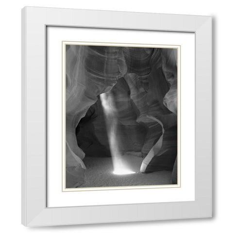 Arizona Sunbeam in Antelope Canyon White Modern Wood Framed Art Print with Double Matting by Flaherty, Dennis