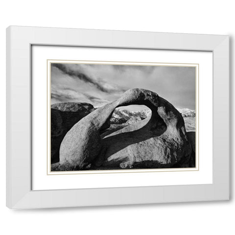 CA, Sierra Nevada Arch in Alabama Hills White Modern Wood Framed Art Print with Double Matting by Flaherty, Dennis