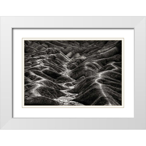 CA, Death Valley Overview of desolate landscape White Modern Wood Framed Art Print with Double Matting by Young, Bill