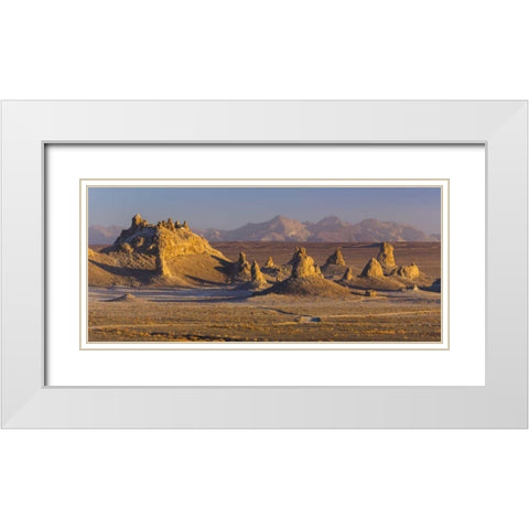 USA, California Sunset on Trona Pinnacles White Modern Wood Framed Art Print with Double Matting by Paulson, Don