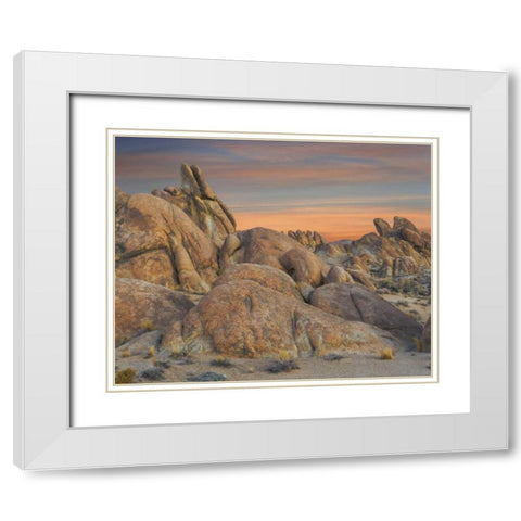 California Sunset in the Alabama Hills White Modern Wood Framed Art Print with Double Matting by Paulson, Don
