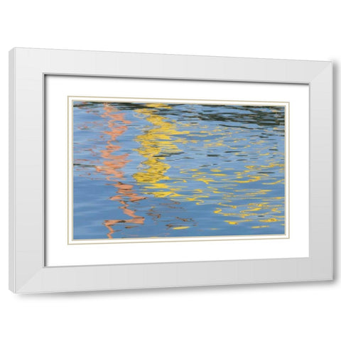 CA, San Diego Abstract reflections in water White Modern Wood Framed Art Print with Double Matting by Paulson, Don