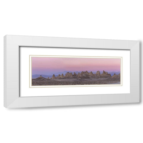 California Panoramic of Trona Pinnacles White Modern Wood Framed Art Print with Double Matting by Paulson, Don