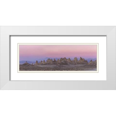 California Panoramic of Trona Pinnacles White Modern Wood Framed Art Print with Double Matting by Paulson, Don