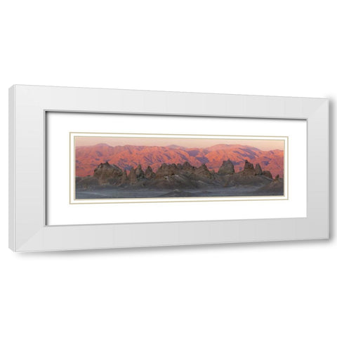 California Panoramic of Trona Pinnacles White Modern Wood Framed Art Print with Double Matting by Paulson, Don
