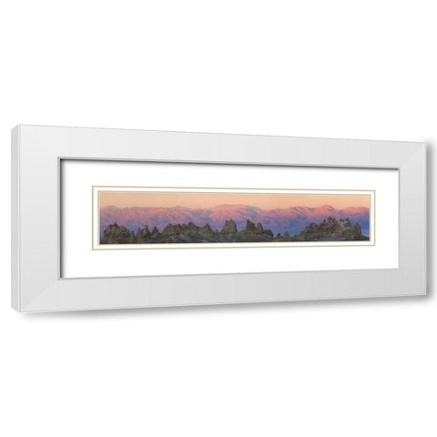 California Panoramic of Trona Pinnacles White Modern Wood Framed Art Print with Double Matting by Paulson, Don