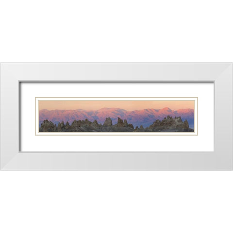 California Panoramic of Trona Pinnacles White Modern Wood Framed Art Print with Double Matting by Paulson, Don