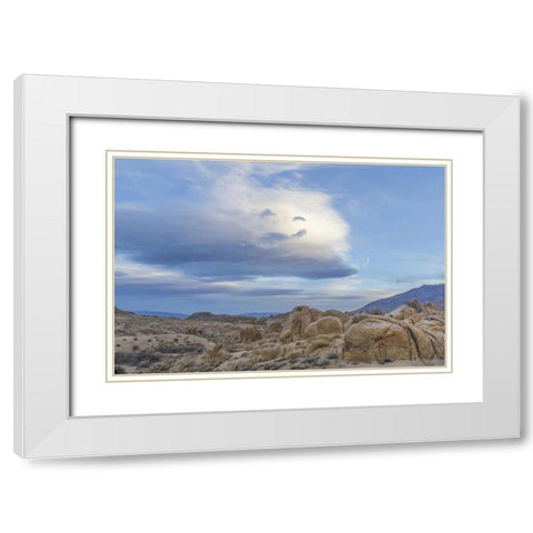 CA, Sierra Nevada Clouds over the Alabama Hills White Modern Wood Framed Art Print with Double Matting by Paulson, Don