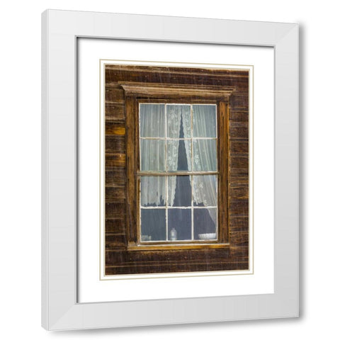 USA, California, Bodie Close-up of window White Modern Wood Framed Art Print with Double Matting by Paulson, Don