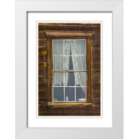USA, California, Bodie Close-up of window White Modern Wood Framed Art Print with Double Matting by Paulson, Don