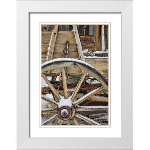 USA, California, Bodie Close-up of wagon wheel White Modern Wood Framed Art Print with Double Matting by Paulson, Don