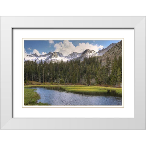 California, Sierra Nevada Weir Pond landscape White Modern Wood Framed Art Print with Double Matting by Flaherty, Dennis