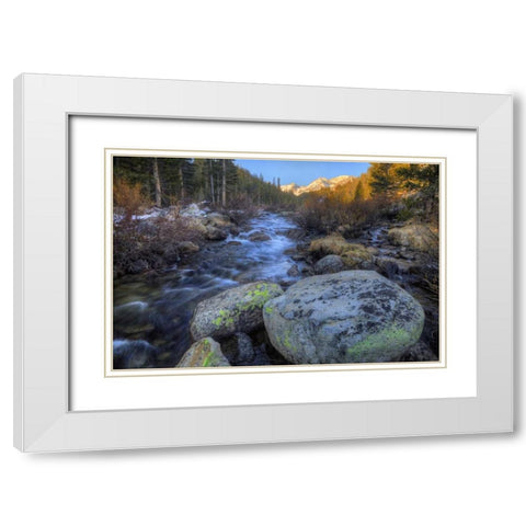 California, Sierra Nevada Rock Creek landscape White Modern Wood Framed Art Print with Double Matting by Flaherty, Dennis