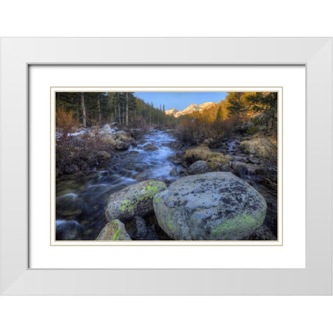 California, Sierra Nevada Rock Creek landscape White Modern Wood Framed Art Print with Double Matting by Flaherty, Dennis