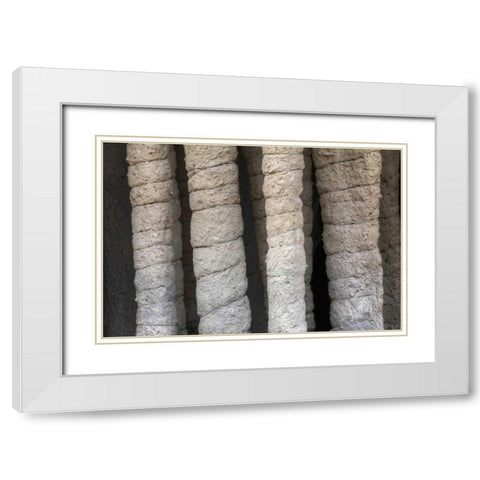 California, Mono County Volcanic rock pillars White Modern Wood Framed Art Print with Double Matting by Flaherty, Dennis