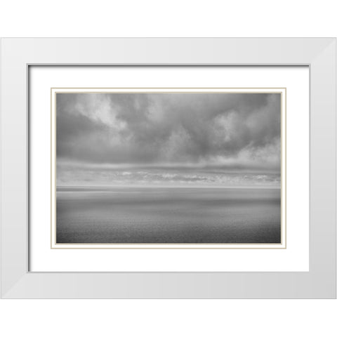 California-Big Sur Coast Storm clouds shade ocean  White Modern Wood Framed Art Print with Double Matting by Jaynes Gallery