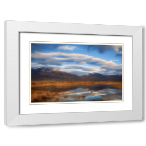 California-Owens Valley Abstract of reflections in river White Modern Wood Framed Art Print with Double Matting by Jaynes Gallery