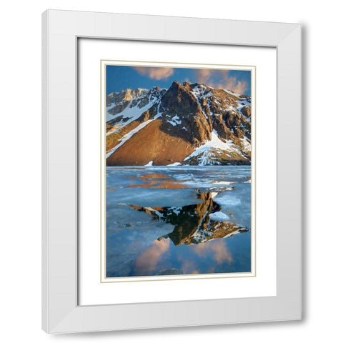 California Spring ice thaw at Ellery Lake White Modern Wood Framed Art Print with Double Matting by Jaynes Gallery