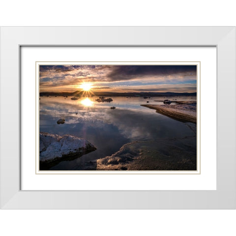 Usa-California-Sierra Nevada-Mono Lake White Modern Wood Framed Art Print with Double Matting by Sederquist, Betty