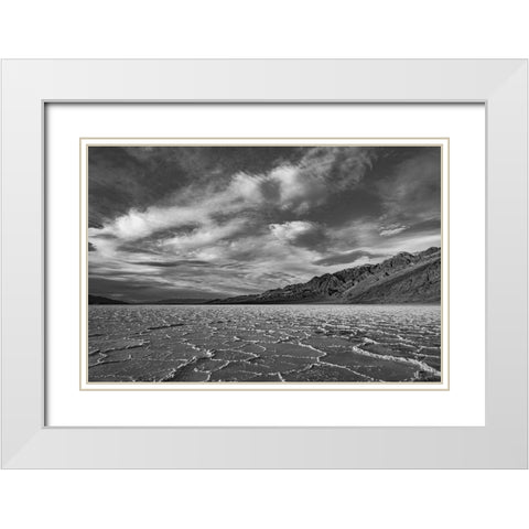 Death Valley-Badwater White Modern Wood Framed Art Print with Double Matting by Theodore, George and Marilu