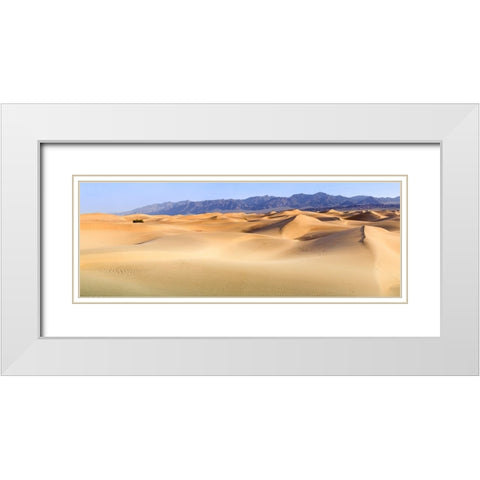 Death Valley. Landscape of Mesquite Flats Sand Dunes. White Modern Wood Framed Art Print with Double Matting by Muir, Janet