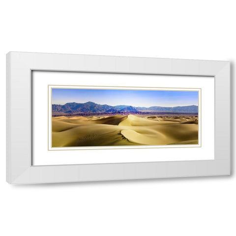 Death Valley Sand Dunes at Mesquite Flats. White Modern Wood Framed Art Print with Double Matting by Muir, Janet