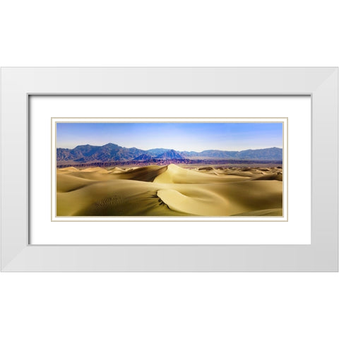 Death Valley Sand Dunes at Mesquite Flats. White Modern Wood Framed Art Print with Double Matting by Muir, Janet