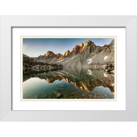 Morning Light-Kearsarge Lake-High Sierra White Modern Wood Framed Art Print with Double Matting by Ford, John