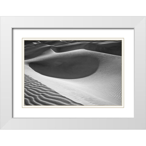 Dune Abstract-Death Valley White Modern Wood Framed Art Print with Double Matting by Ford, John