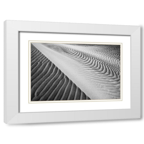 Dune Abstract-Death Valley White Modern Wood Framed Art Print with Double Matting by Ford, John