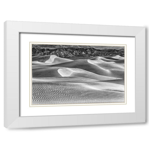 Mesquite Dunes-Death Valley National Park-California White Modern Wood Framed Art Print with Double Matting by Ford, John