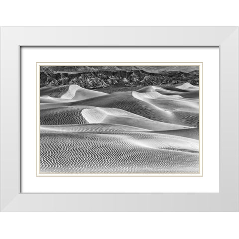 Mesquite Dunes-Death Valley National Park-California White Modern Wood Framed Art Print with Double Matting by Ford, John