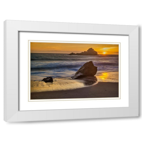 Pfeiffer Beach-Big Sur-California White Modern Wood Framed Art Print with Double Matting by Ford, John