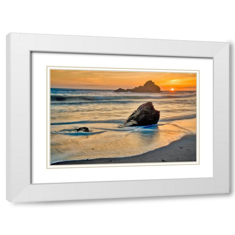 Pfeiffer Beach-Big Sur-California White Modern Wood Framed Art Print with Double Matting by Ford, John