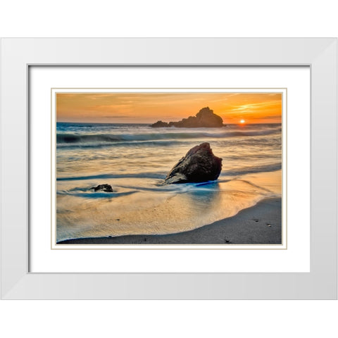 Pfeiffer Beach-Big Sur-California White Modern Wood Framed Art Print with Double Matting by Ford, John