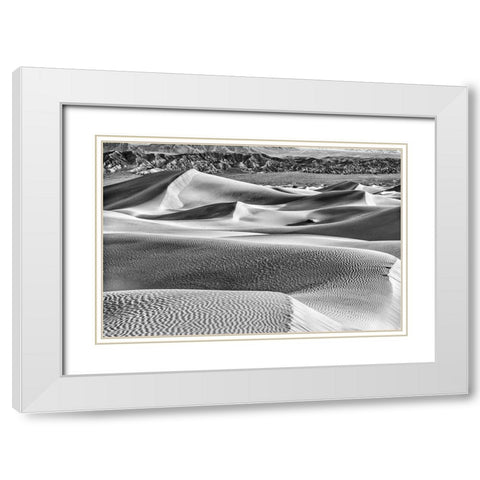 Mesquite Dunes-Death Valley National Park-California White Modern Wood Framed Art Print with Double Matting by Ford, John